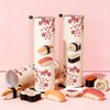 El sushi biodegradable del dise&ntilde;o para requisitos particulares empuja hacia arriba el tubo emergente del cilindro de papel del arte del envase