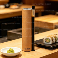 El sushi amistoso de Eco que empaqueta el papel de Kraft empuja hacia arriba el tubo del sushi de los tubos surge el tubo de empaquetado para llevar 