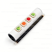 Tubo de papel de sushi com design personalizado e ecol&oacute;gico, tubo de embalagem pop-up para sushi para viagem
