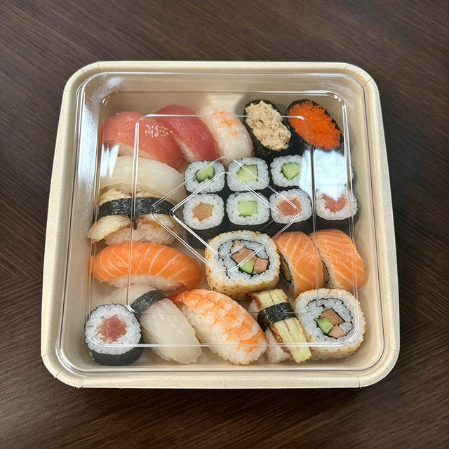 Biologisch abbaubare, individuelle Logo-Box in Lebensmittelqualit&auml;t zum Mitnehmen, Sushi-Beh&auml;lter, Papier-Geschenkbox-Fabrik